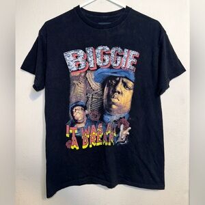 Biggie Graphic Tee - Black with Multicolor Print